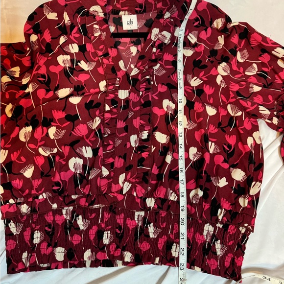 CAbi Red and Pink Floral Blouse - Picture 5 of 7